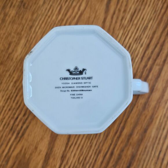 Christopher Stuart Diamond Optic Fine China Creamer Y0054 Discontinued - Picture 4 of 8